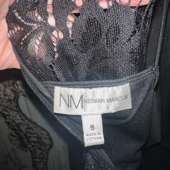 Neiman Marcus Lace Sheer Long Sleeve Dress - Picture 9 of 10